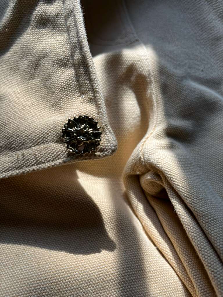 Beige Asymmetric Jeans