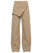 Beige Asymmetric Jeans