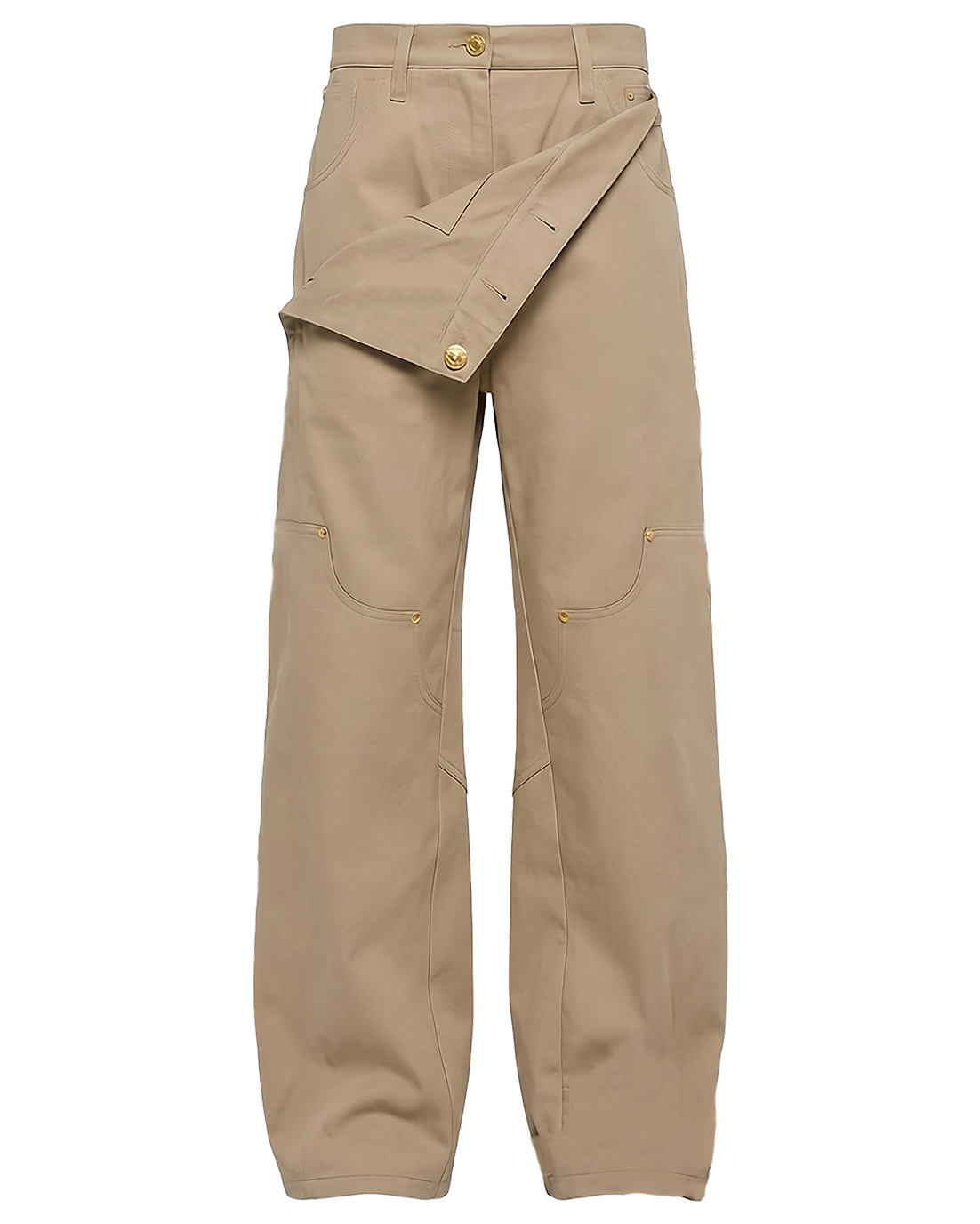 Beige Asymmetric Jeans